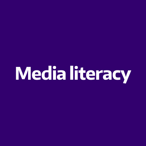 Media literacy button icon